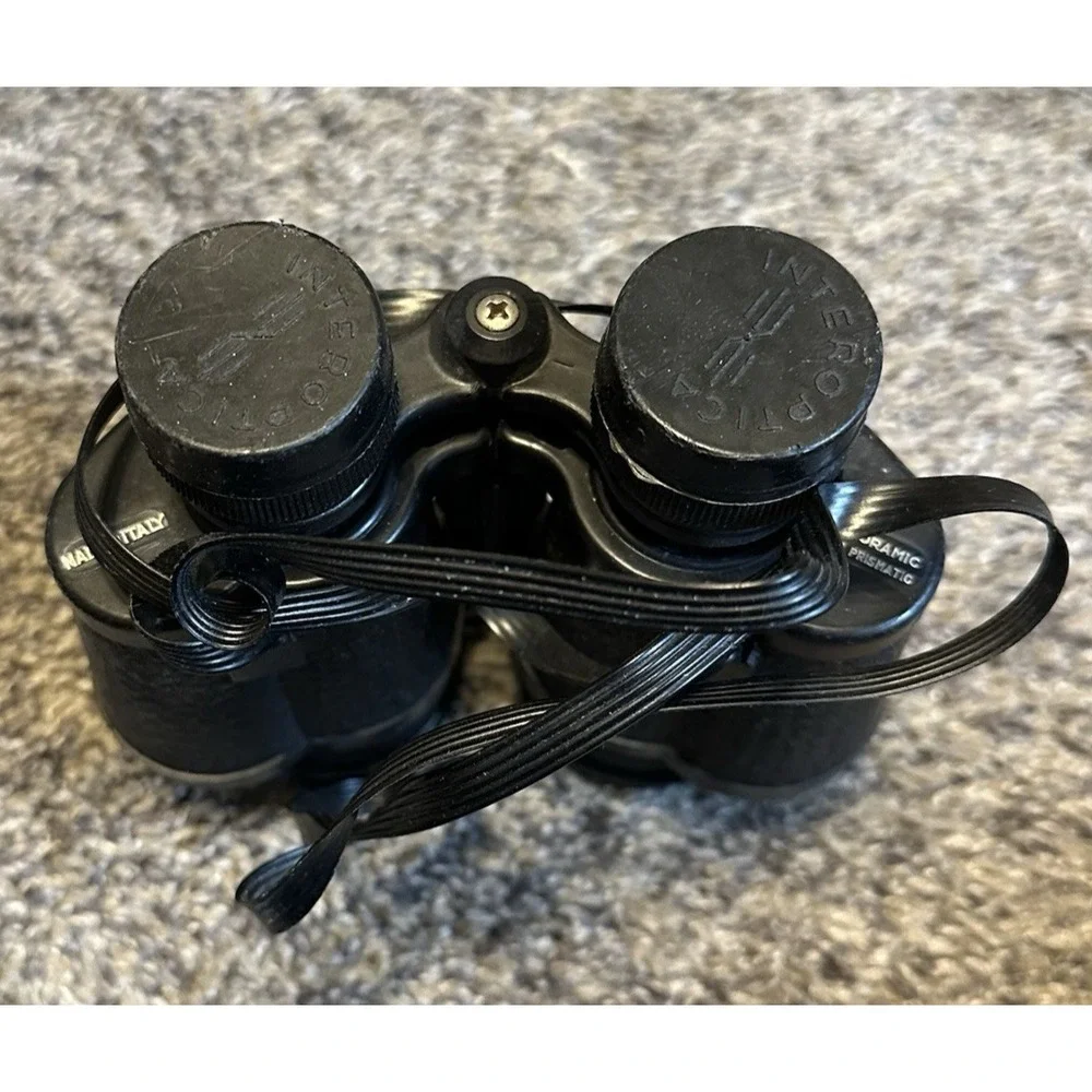 INTEROPTICA Binoculars VTG Outdoor Zoom Lens w/case Made in Italy